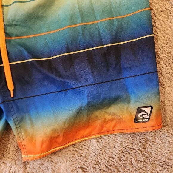 Laguna Swim Trunks Mens XL Multi Color Colorful Summer Beach Board Shorts Pocket - Picture 2 of 5